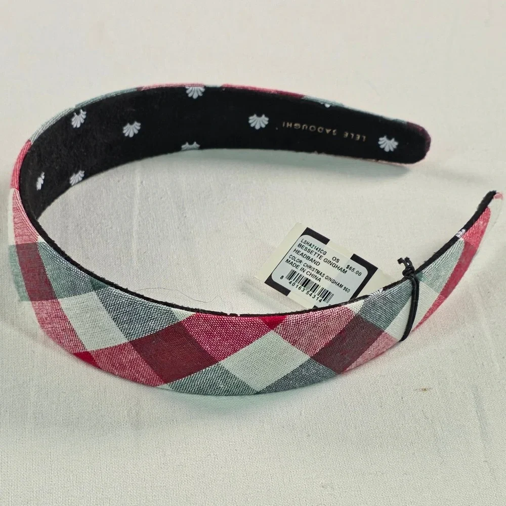 Lele Sadoughi Women Bessette Headband OS Christmas Gingham Holiday Accessory NWT